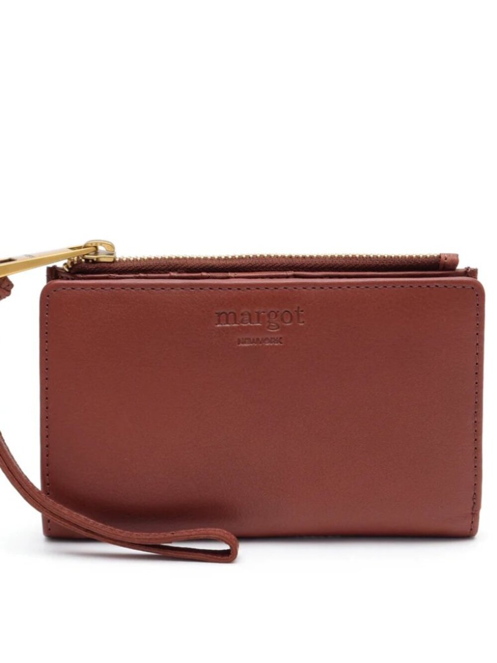 Margot Tori Leather Bifold Wallet in Brandy NWT